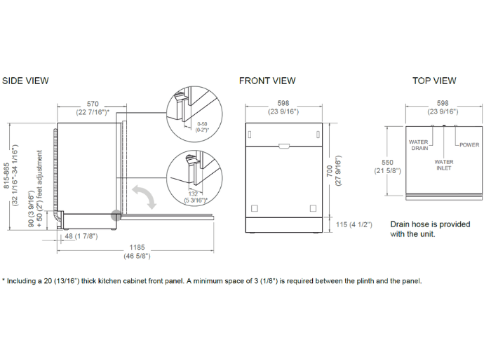 60 cm Built-in Panel Ready Dishwasher, Sliding Door